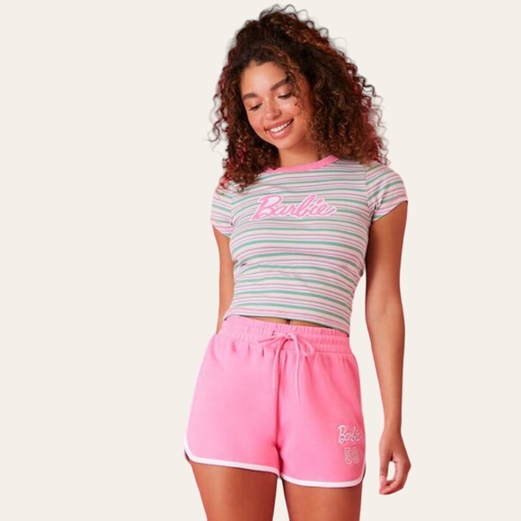 Striped Barbie Baby Tee - Picture 1 of 7